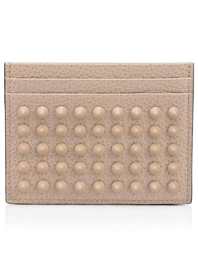 Chios Spike Card Wallet Beige - CHRISTIAN LOUBOUTIN - BALAAN 2