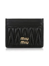 Matelasse Nappa Leather Card Wallet Black - MIU MIU - BALAAN 2