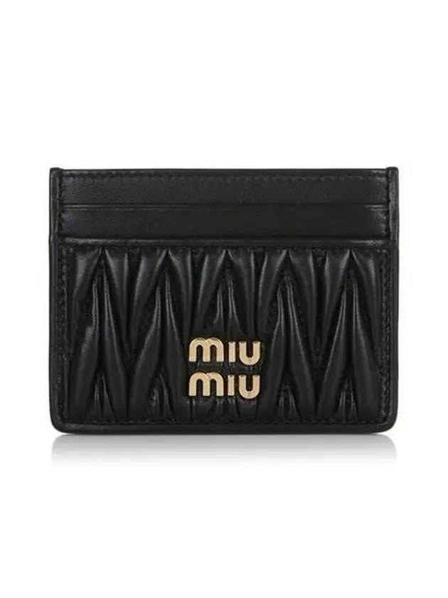 Matelasse Nappa Leather Card Wallet Black - MIU MIU - BALAAN 2