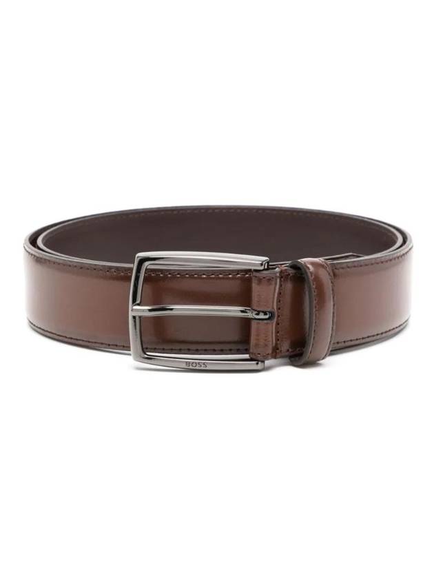 Logo Buckle Leather Belt Brown - HUGO BOSS - BALAAN 1