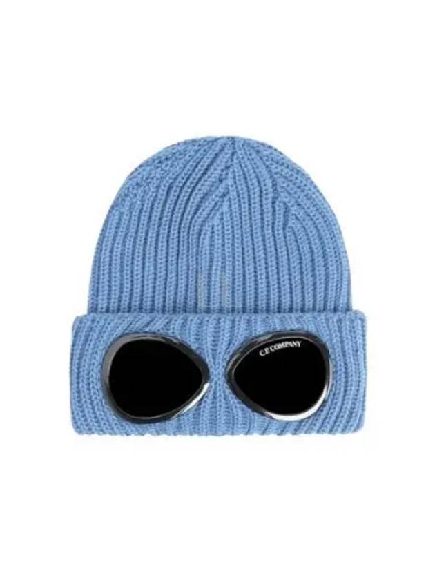 Signature Goggles Wool Beanie Blue - CP COMPANY - BALAAN 2