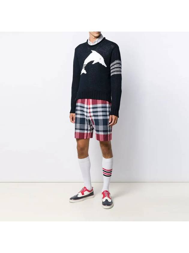 Dolphin Classic Crew Neck Pullover Knit Top Navy - THOM BROWNE - BALAAN 5