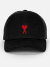 Heart Logo Ball Cap Black - AMI - BALAAN.