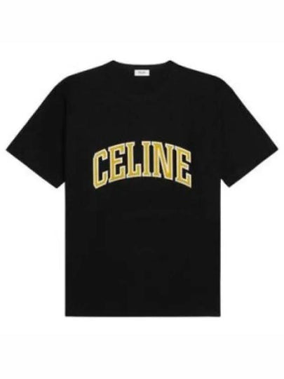 Loose Cotton Jersey Short Sleeve T-Shirt Black - CELINE - BALAAN 2