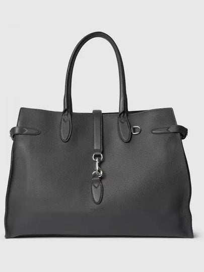 Hook Closure Large Leather Tote Bag Grey - GUCCI - BALAAN 2