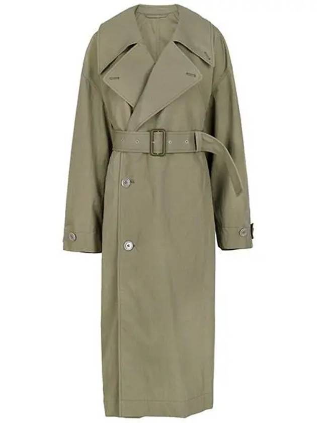 Tibetan Tumbled Cotton Trench Coat Light Olive - LEMAIRE - BALAAN 2