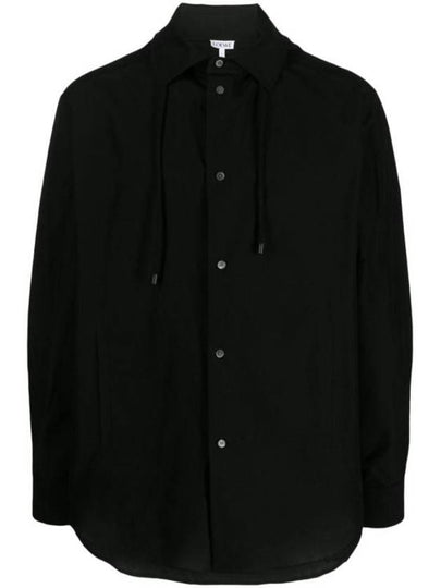 Anagram Overshirt Cotton Hooded Jacket Black - LOEWE - BALAAN 2