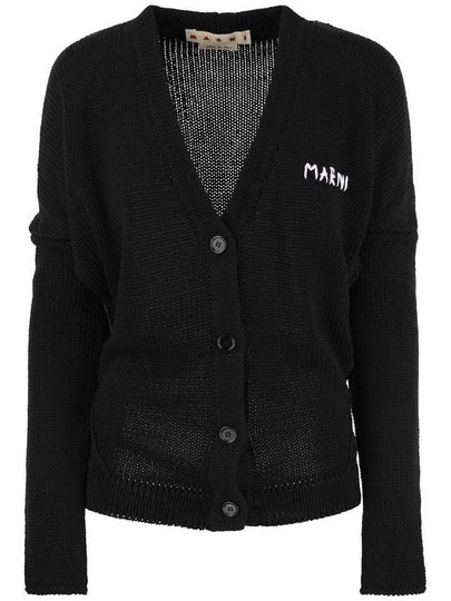 Logo Cotton Cardigan Black - MARNI - BALAAN 2