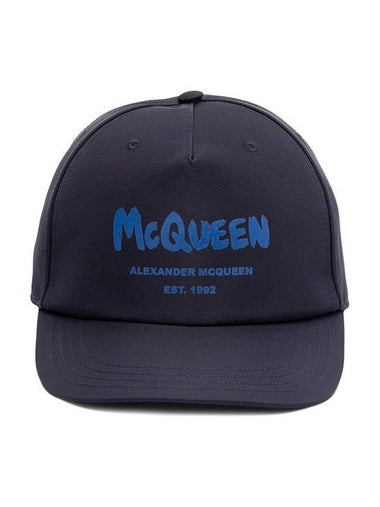 Graffiti Logo Printing Ball Cap Navy - ALEXANDER MCQUEEN - BALAAN 1