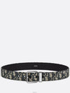 Logo Jacquard Leather Belt Black Beige - DIOR - BALAAN 3