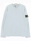 Raw Hand Cotton Crewneck Knit Top Sky Blue - STONE ISLAND - BALAAN 4