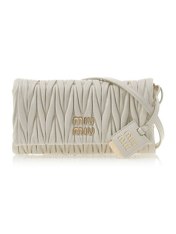 Matelasse Nappa Leather Shoulder Bag White - MIU MIU - BALAAN 1