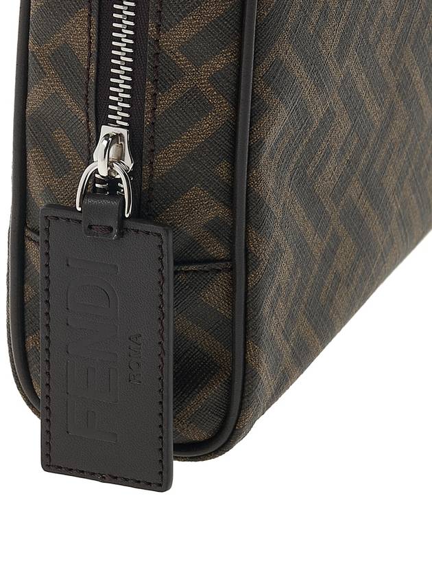 FF Logo Clutch Bag Brown - FENDI - BALAAN 9