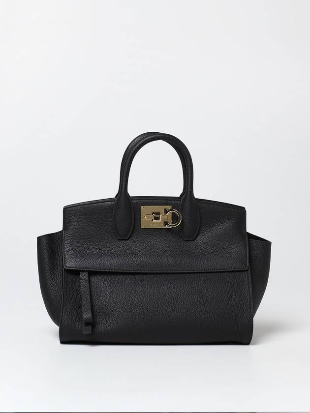 Studio Soft Top Handle Tote Bag Black - SALVATORE FERRAGAMO - BALAAN 2