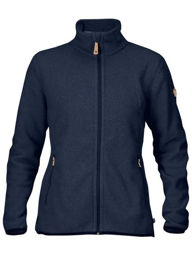 Women's Stina Fleece Zip-Up Jacket Dark Navy - FJALL RAVEN - BALAAN 1