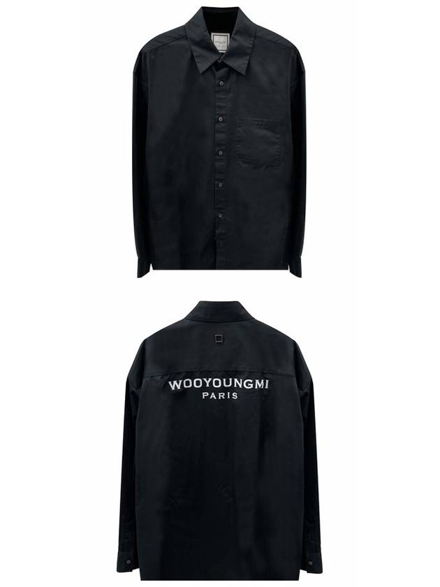 Men's Back Logo Cotton Long Sleeve Shirt Black - WOOYOUNGMI - BALAAN 5