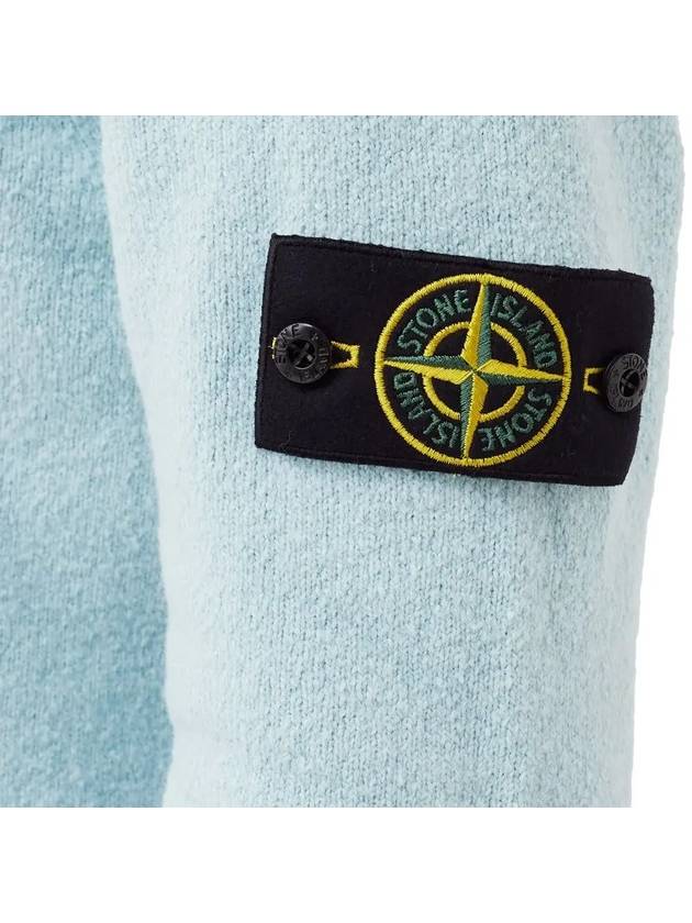 Soft Cotton Crewneck Knit Top Aqua - STONE ISLAND - BALAAN 5