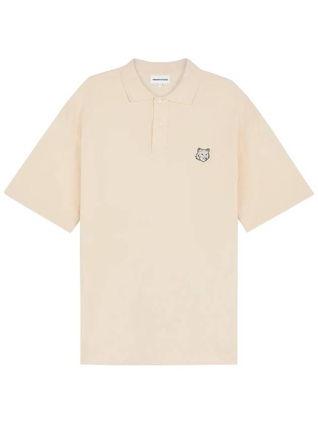 Bold Fox Head Patch Oversized Polo Shirt Beige - MAISON KITSUNE - BALAAN 2