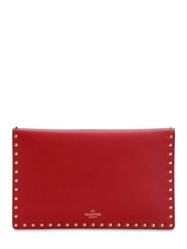 Rockstud leather envelope clutch - VALENTINO - BALAAN 4