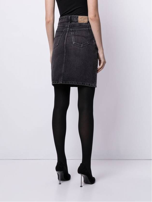 Women's Flatground Denim Skirt Dark Grey - BALENCIAGA - BALAAN.