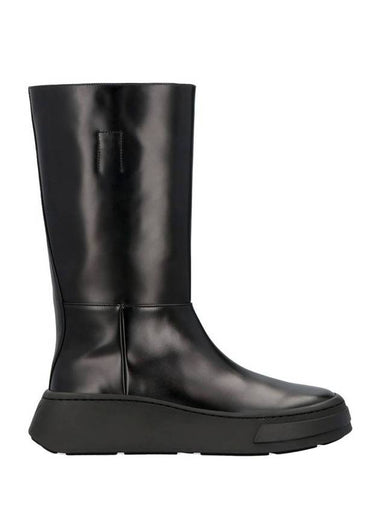 Platform Leather Middle Chelsea Boots Black - PRADA - BALAAN 1