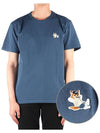 Dressed Fox Patch Classic Short Sleeve T-Shirt Blue Denim - MAISON KITSUNE - BALAAN 2