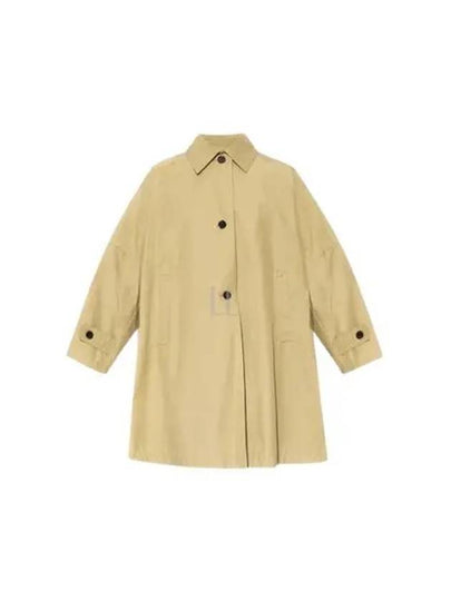 Gabardine Oversized Cotton Single Coat Beige - TOTEME - BALAAN 2