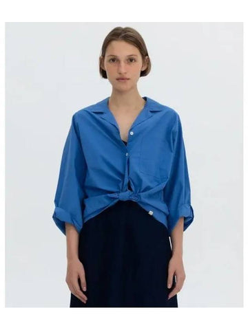 OPEN COLLAR SHIRT BLUE - BENSIMON - BALAAN 1