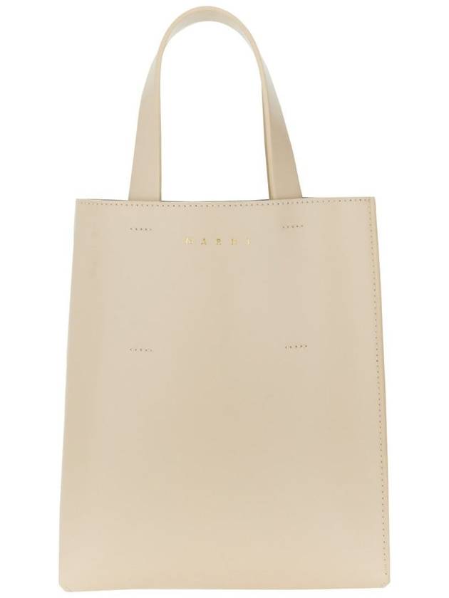 Museo Mini Leather Tote Bag Ivory - MARNI - BALAAN 2