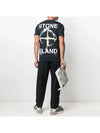 Marble Back Logo Short Sleeve T-Shirt Black - STONE ISLAND - BALAAN 4