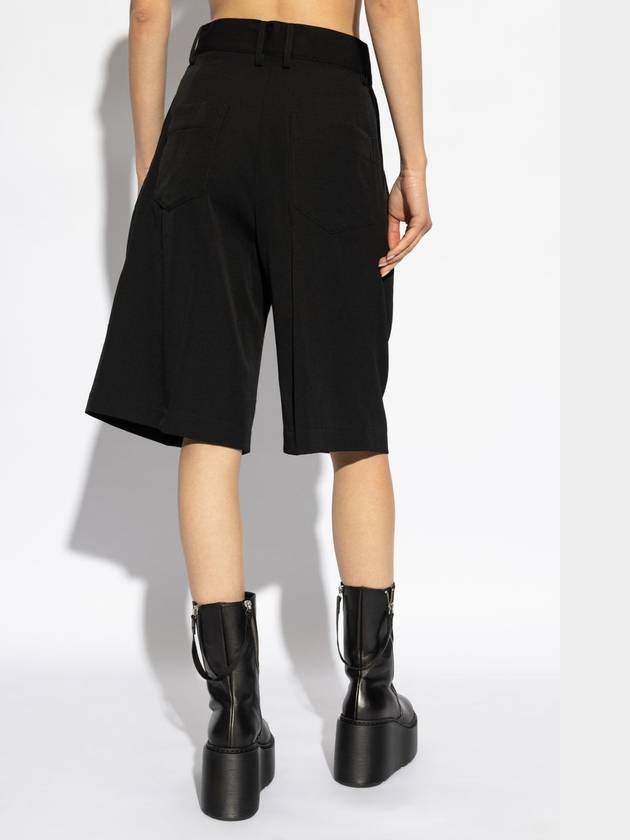 Yohji Yamamoto Wool Shorts, Women's, Black - YOHJI YAMAMOTO - BALAAN 4