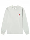 Small Heart Logo Long Sleeve T-Shirt Pale Green - AMI - BALAAN 2