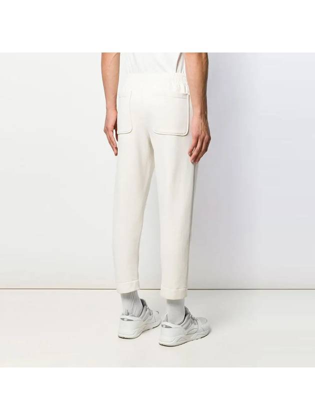 Men's Small Heart Embroidered Track Pants White - AMI - BALAAN 5