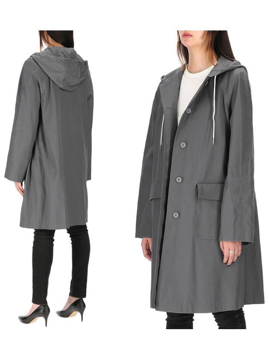 Women's Hooded Trench Coat Grey - THOM BROWNE - BALAAN 2