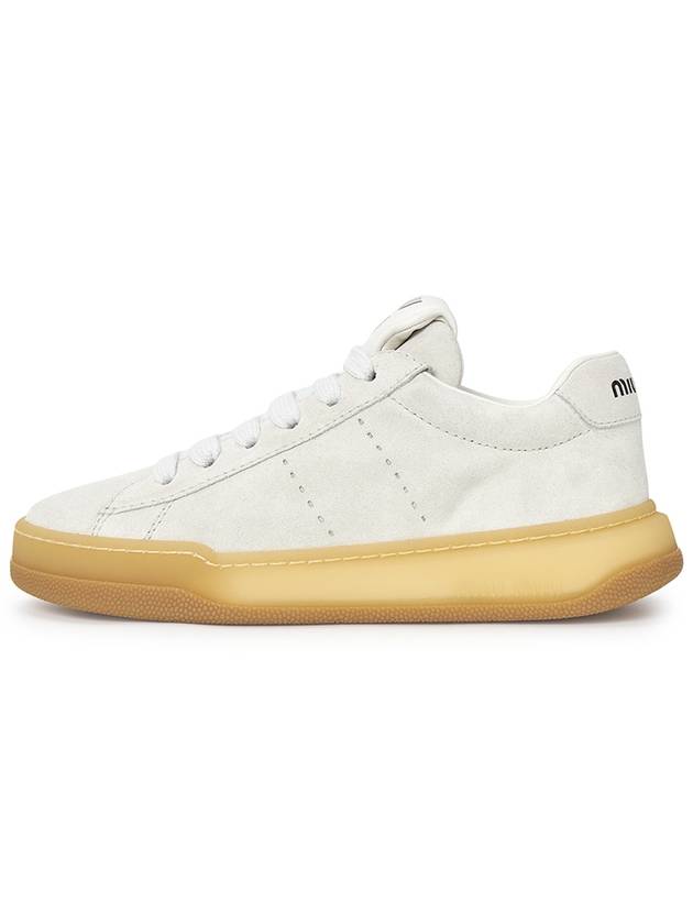 Women's Suede Low Top Sneakers White - MIU MIU - BALAAN 4