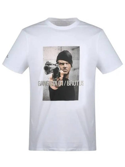 Men's Claudius Gangster Short Sleeve T-Shirt White - NEIL BARRETT - BALAAN 2