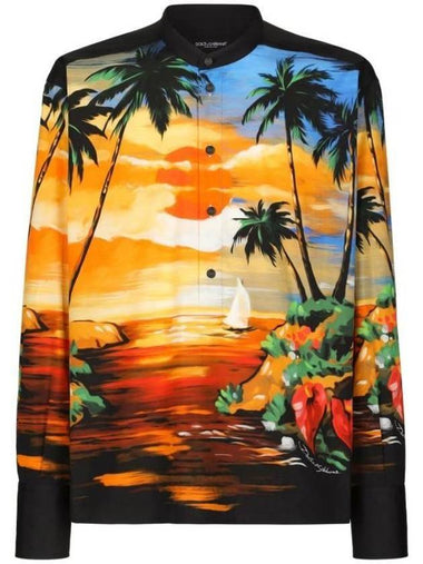 Men's Hawaiian Print Nylon Sweatshirt - DOLCE&GABBANA - BALAAN 1