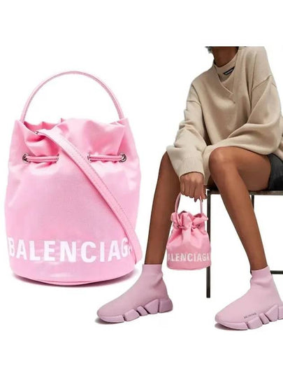 Wheel XS Drawstring Bucket Bag Pink - BALENCIAGA - BALAAN 2