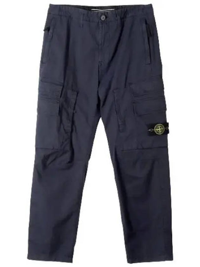 Stretch Cotton Gabardine Multi Pocket Cargo Straight Pants Navy - STONE ISLAND - BALAAN 2