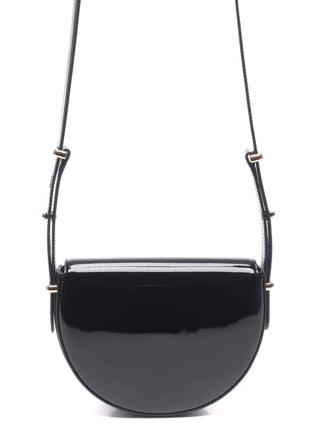 Logo Plaque Leather Cross Bag Black - PRADA - BALAAN 5