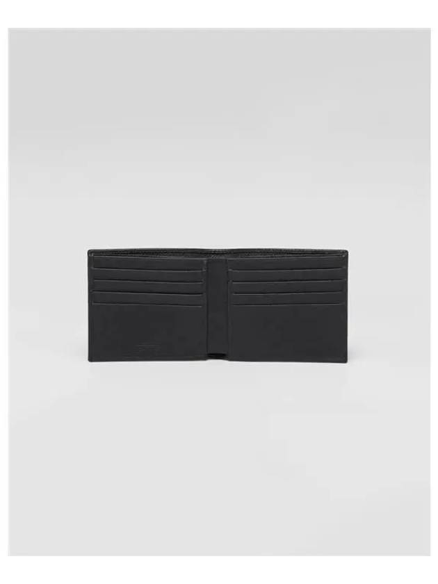 Triangle Logo Saffiano Half Wallet Black - PRADA - BALAAN 5