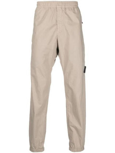 Men's Compass Patch Light Stretch Cotton Canvas Track Pants Dove Grey - STONE ISLAND - BALAAN 1