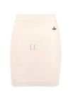 Bea Logo Knit Mini H-Line Skirt Cream - VIVIENNE WESTWOOD - BALAAN 2