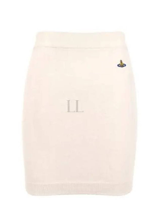 Bea Logo Knit Mini H-Line Skirt Cream - VIVIENNE WESTWOOD - BALAAN 2