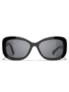 Logo Rectangle Framed Sunglasses Black - CHANEL - BALAAN 7