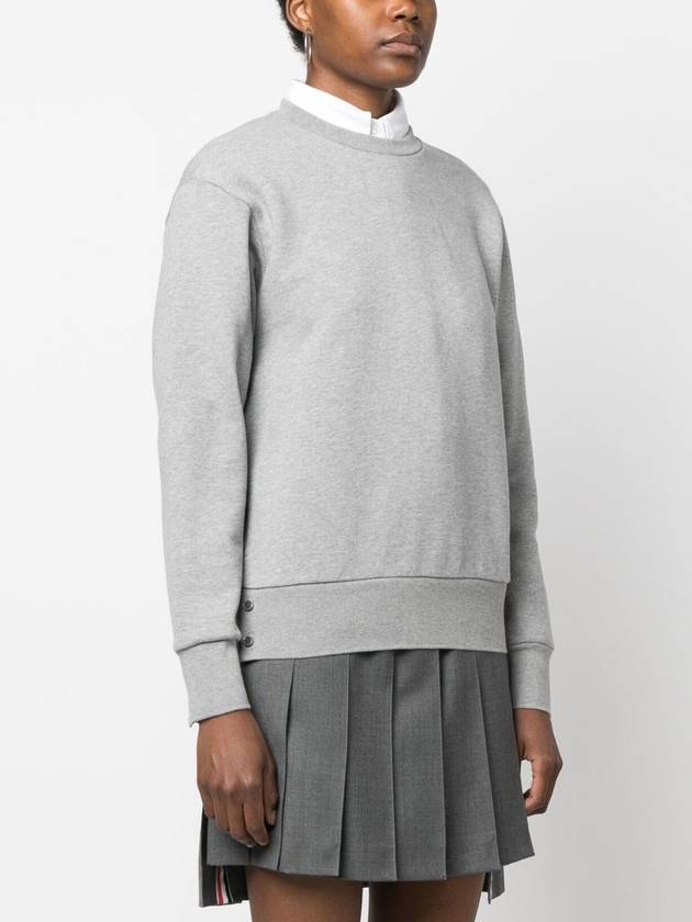 Center Back RWB Stripe Classic Loopback Crewneck Sweatshirt Light Grey - THOM BROWNE - BALAAN 4