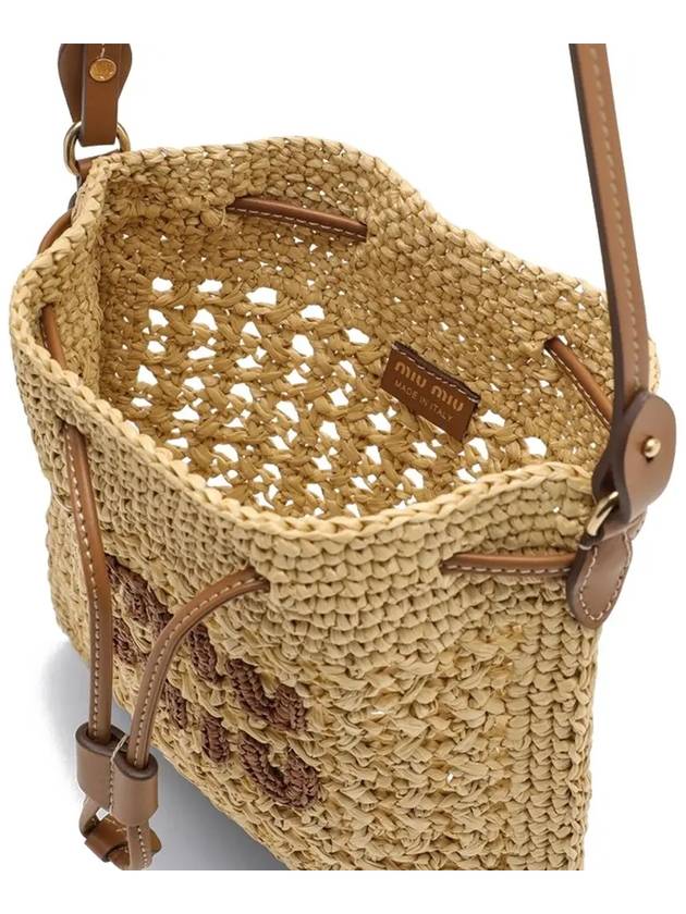 Woven Fabric Mini Bucket Bag Beige - MIU MIU - BALAAN 5