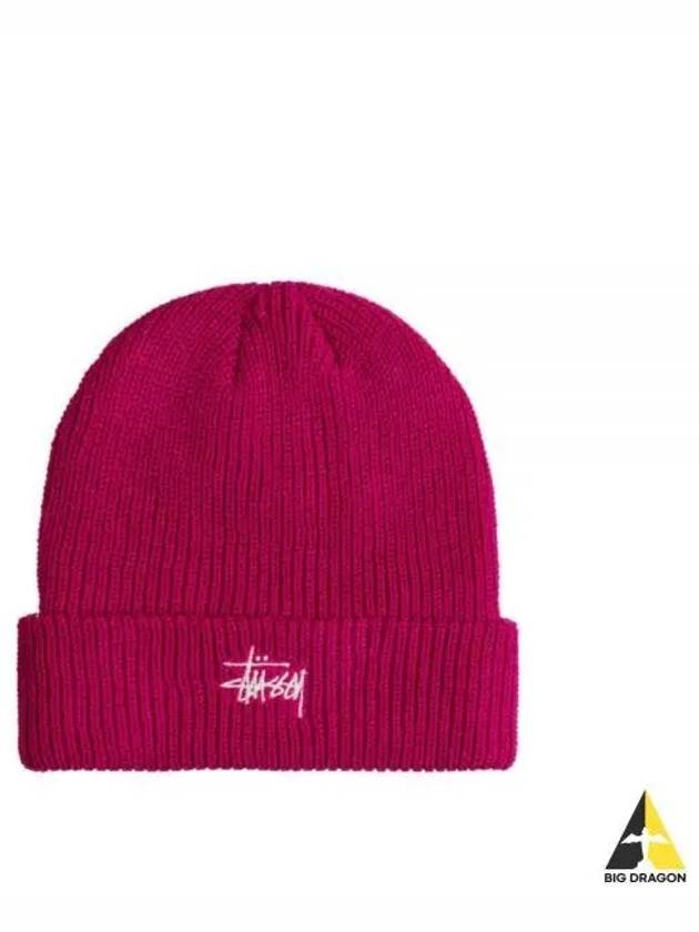 1321019 MAGENTA basic cuff beanie - STUSSY - BALAAN 1