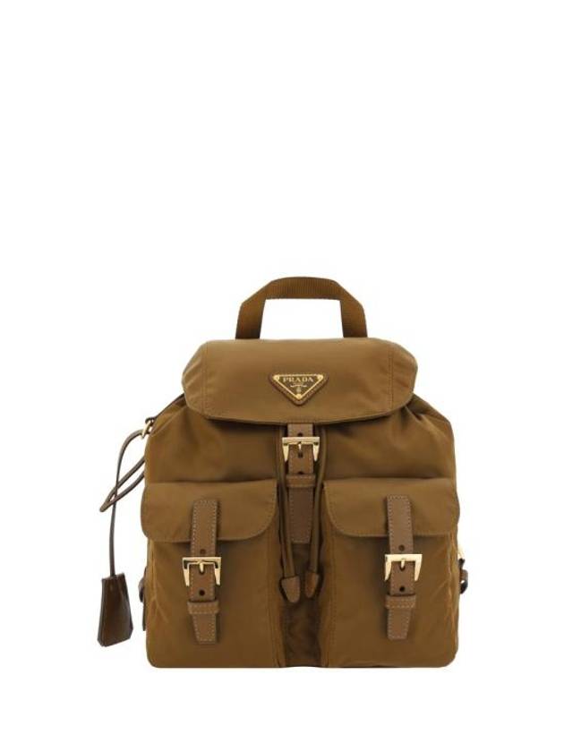 Triangle Logo Re Nylon Small Backpack Cork - PRADA - BALAAN 1