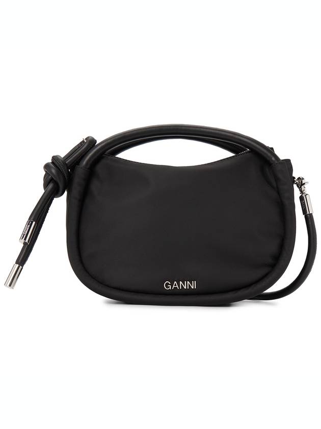 Knot Mini Nylon Shoulder Bag Black - GANNI - BALAAN 2